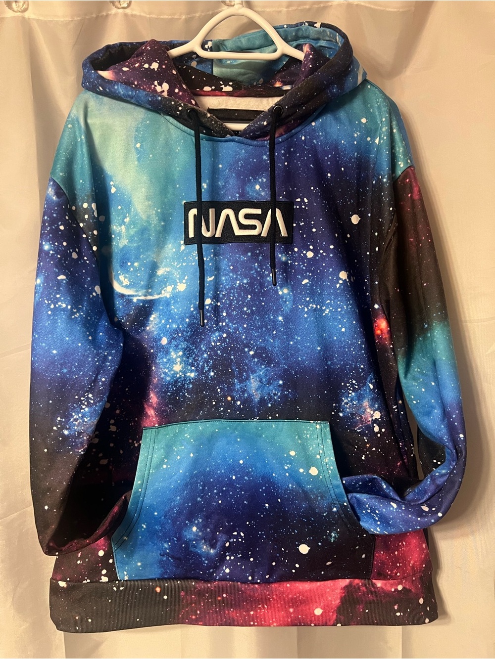 🌜💫3/$40 ⭐️NASA Galaxy Print Hoodie - Blue Teal Purple. XL